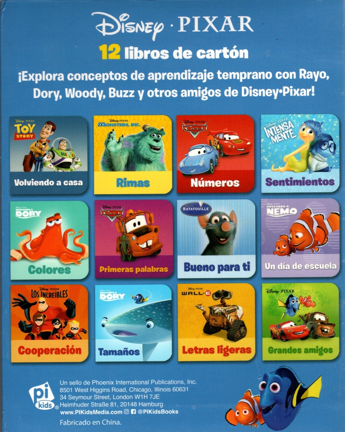 Libro Disney Pixar Caja - 12 Libros  de Carton (Estuche)