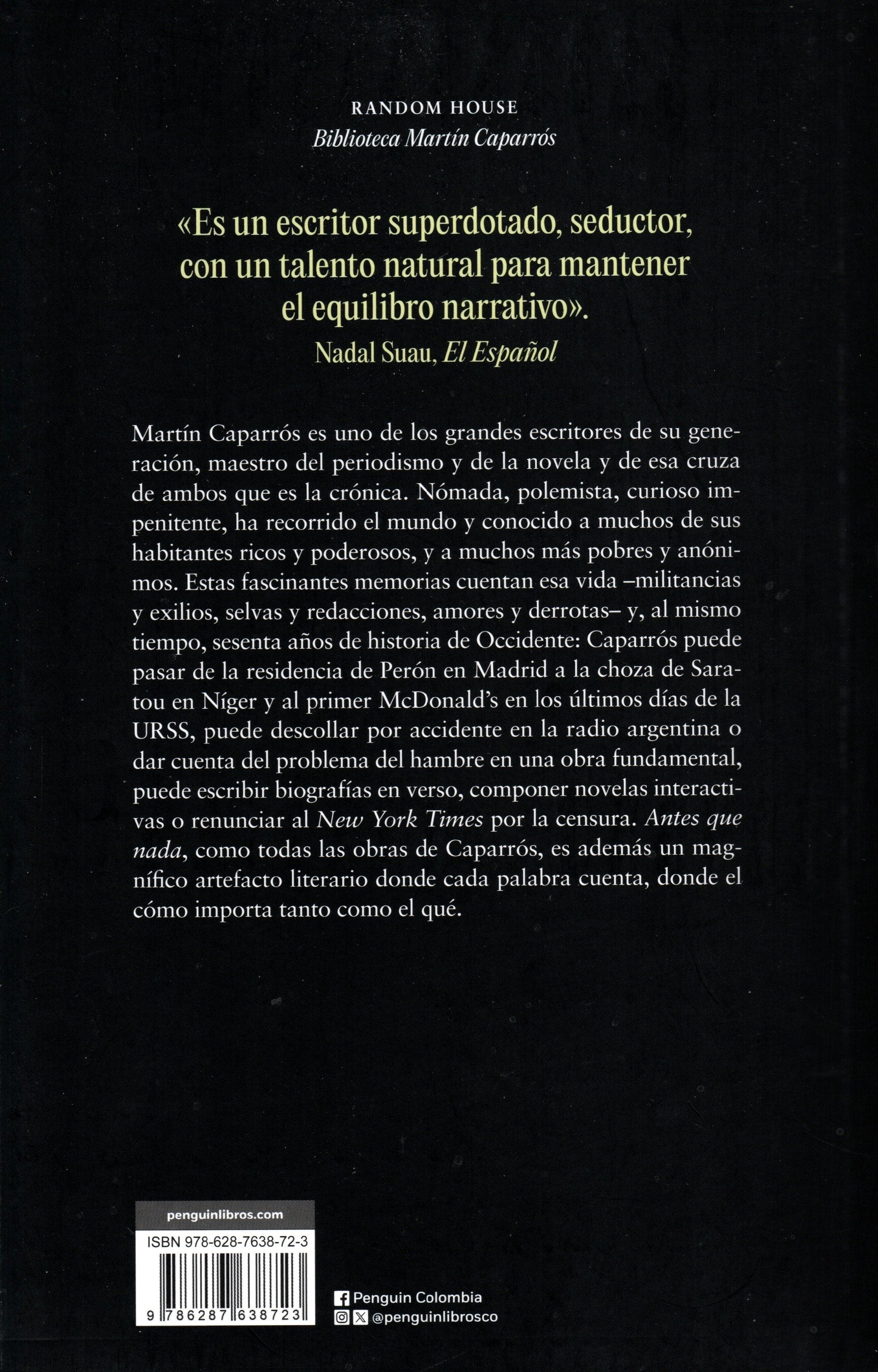 Libro Martín Caparrós - Antes que nada