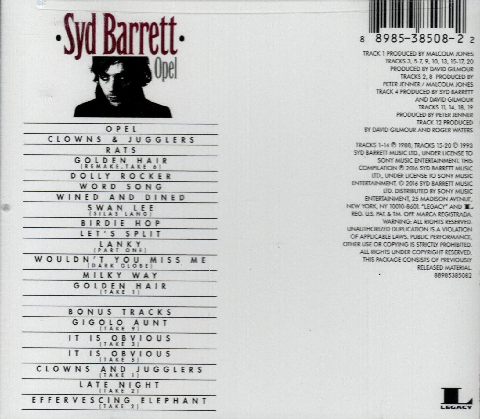 CD Syd Barrett – Opel