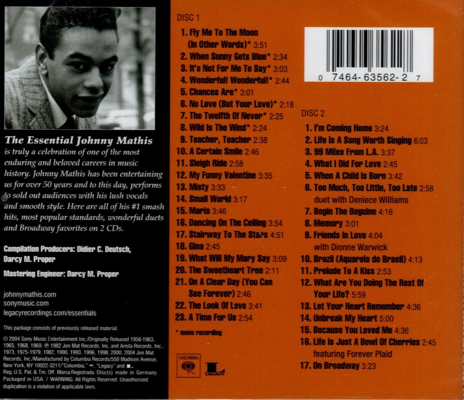 CDX2 Johnny Mathis – The Essential Johnny Mathis