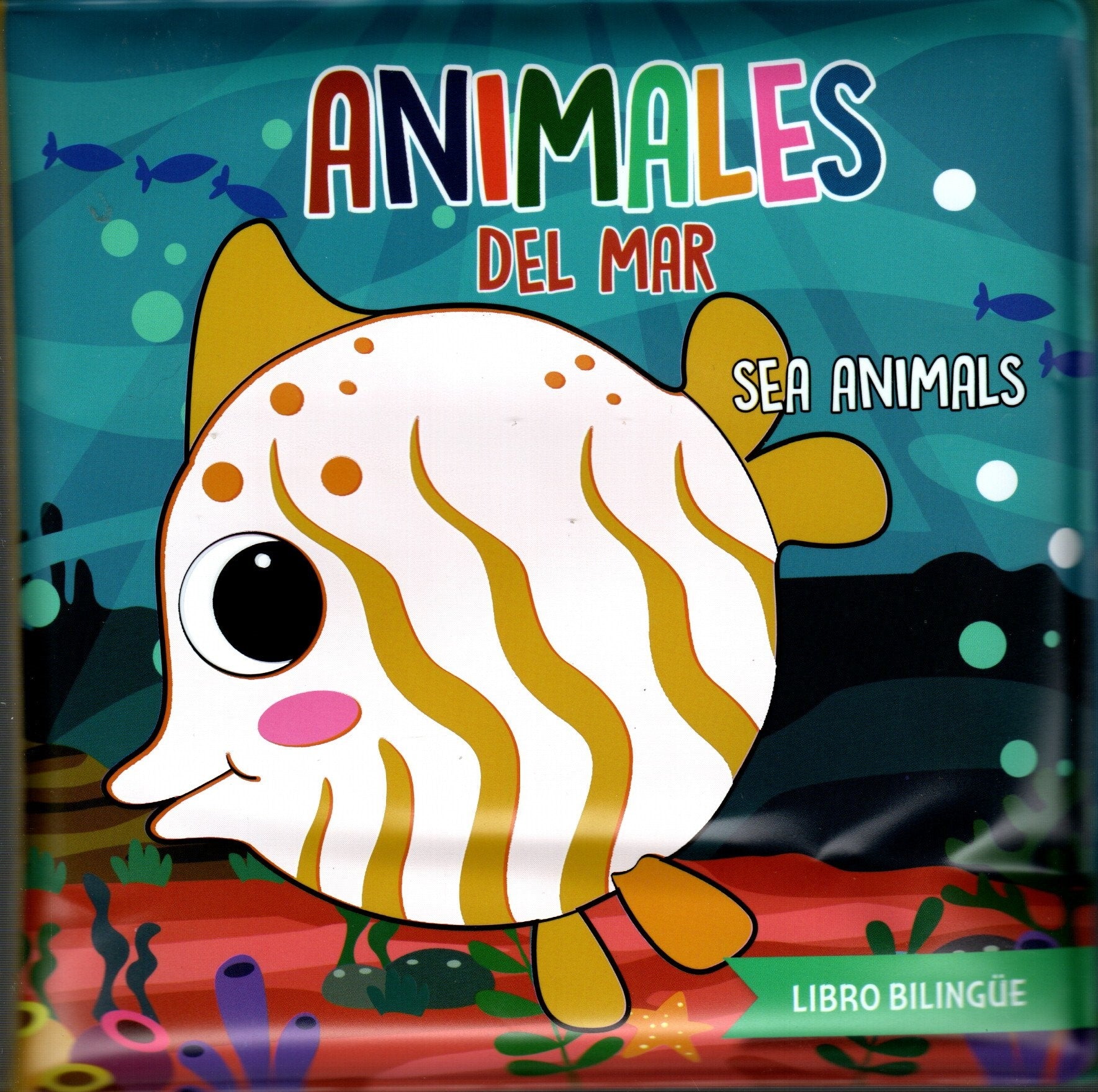 Libro Bilingüe de baño Animales del mar