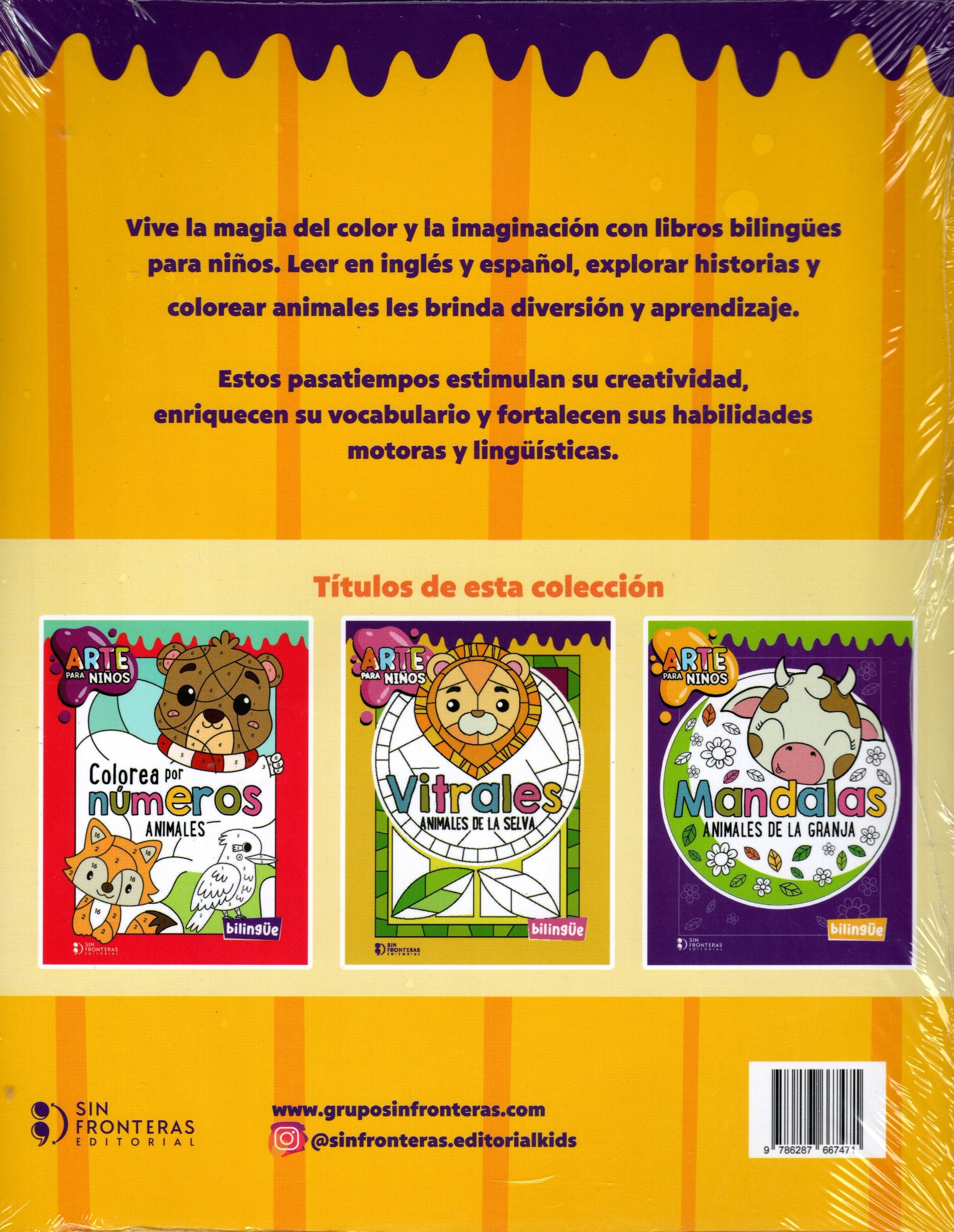 Libro Arte para niños: vitrales animales de la selva
