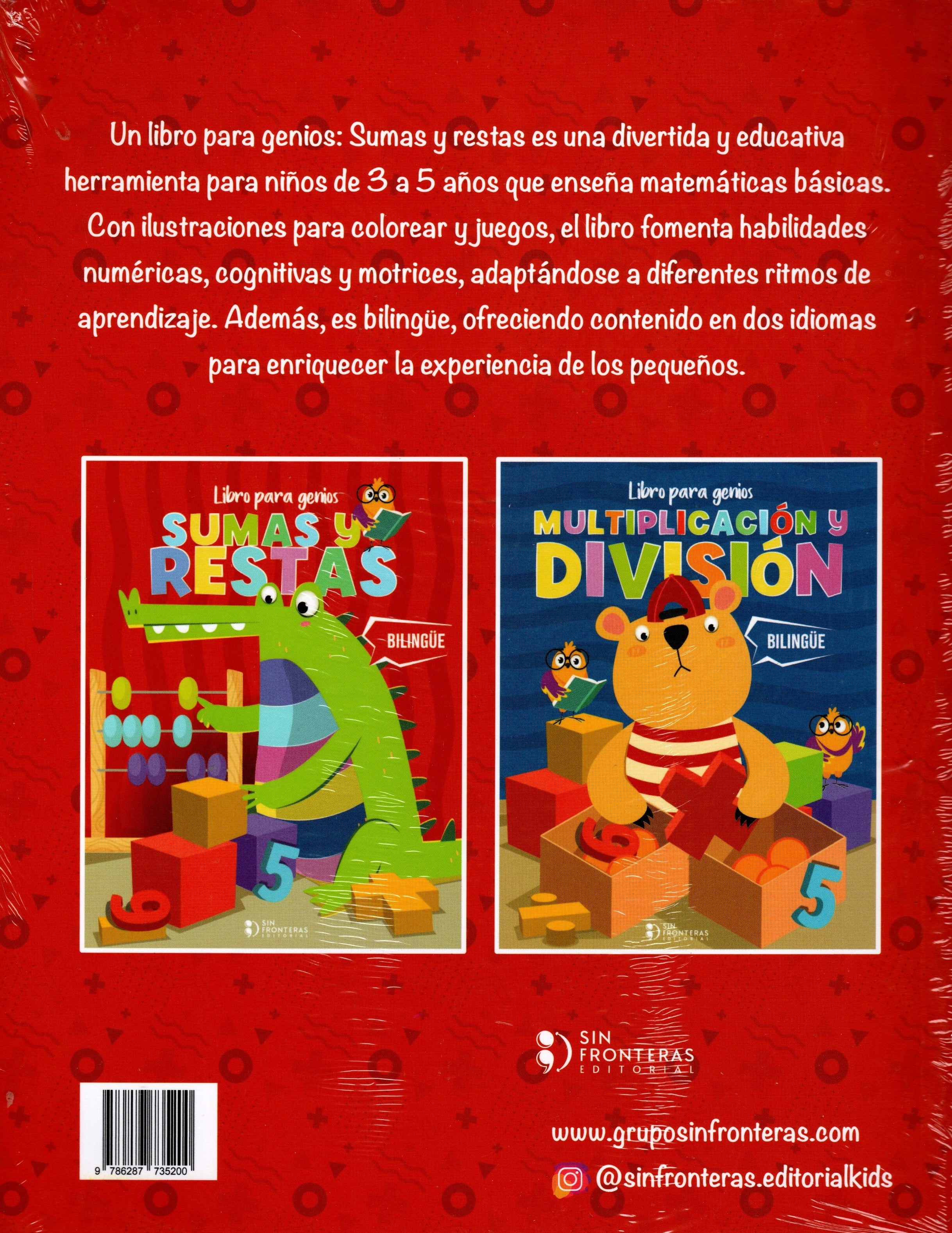 Libro Libros para genios SUMAS Y RESTAS