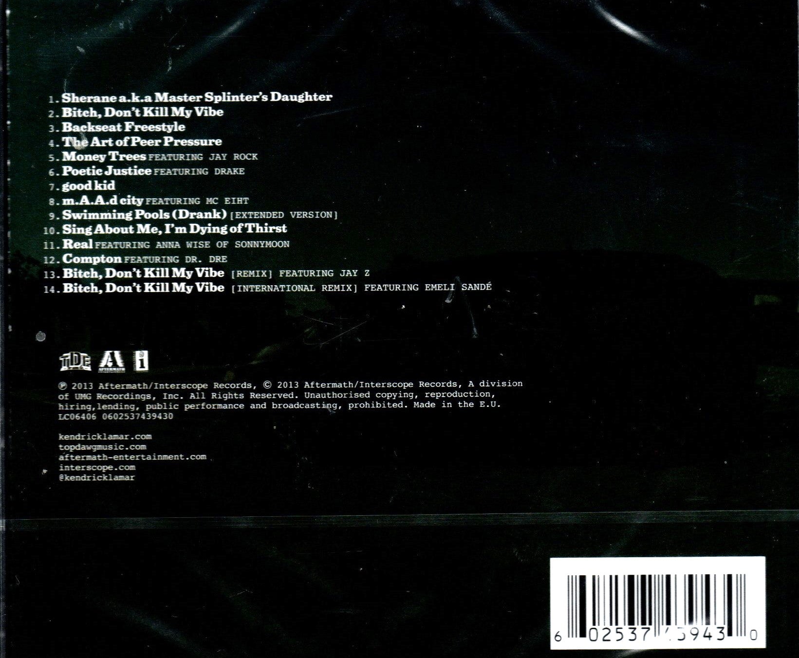 CD  Kendrick Lamar – good kid, m.A.A.d city