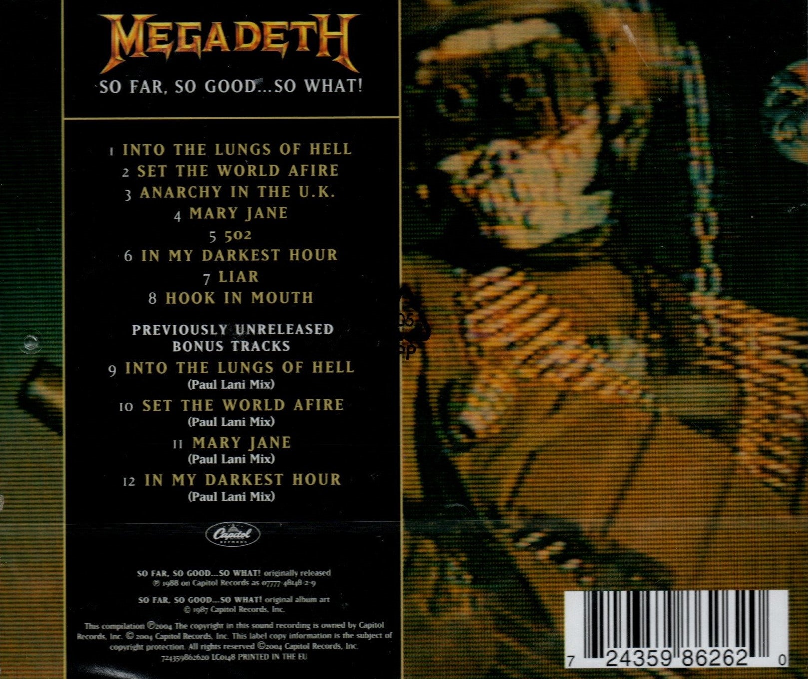 CD Megadeth ‎– So Far, So Good... So What!