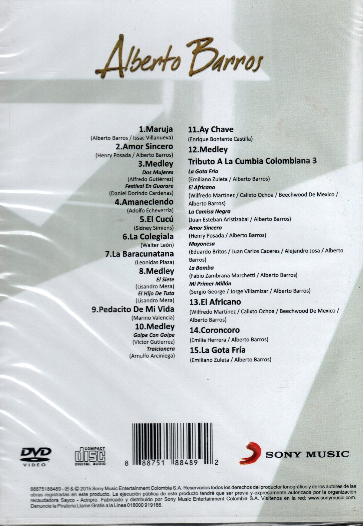 CD+DVD Lo mejor de la cumbia colombiana 2 - Alberto Barros