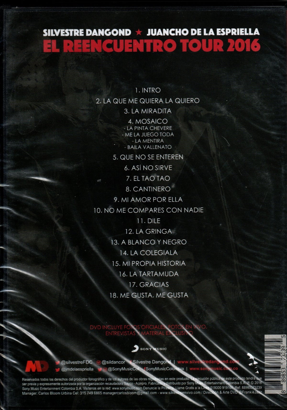 DVD Silvestre Dangond & Juancho de La Espriella* – El Reencuentro Tour 2016