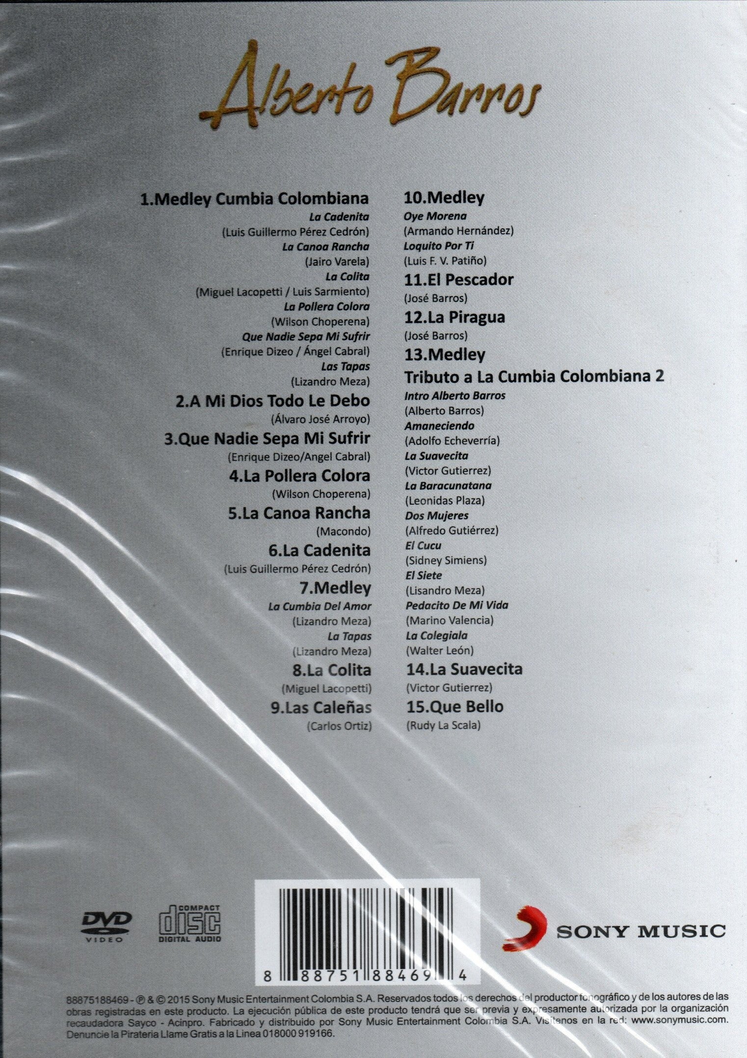 CD+DVD Alberto Barros - Lo Mejor Del Tributo a La Cumbia Colombiana vol.1655981
