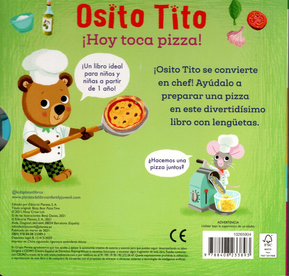 Libro Benji Davies - Hoy Toca Pizza!