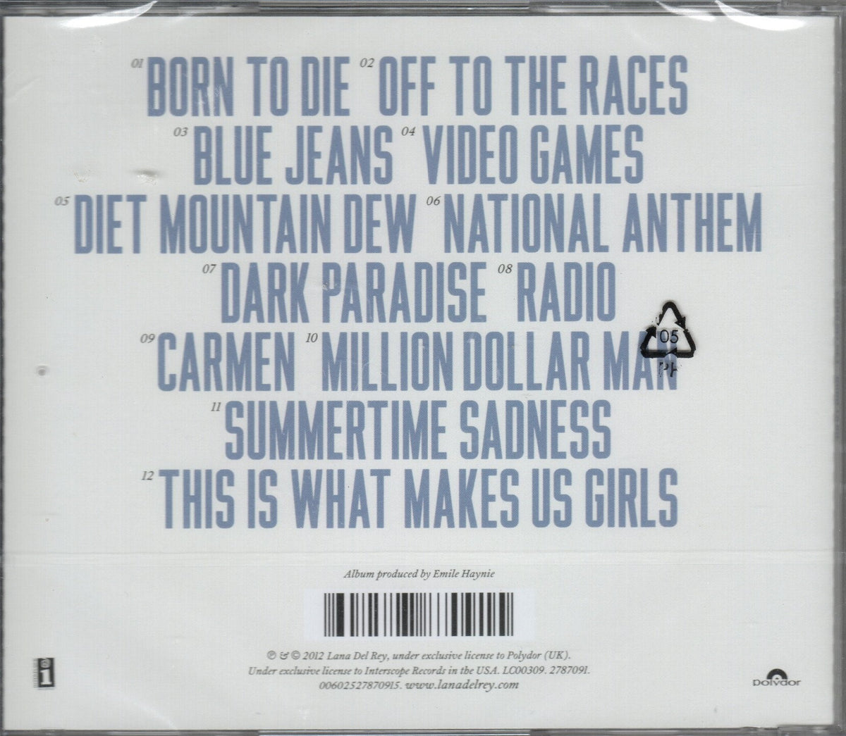 CD Lana Del Rey ‎– Born To Die