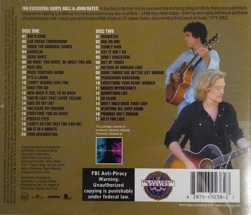 CDX2 Daryl Hall & John Oates ‎– The Essential Daryl Hall & John Oates