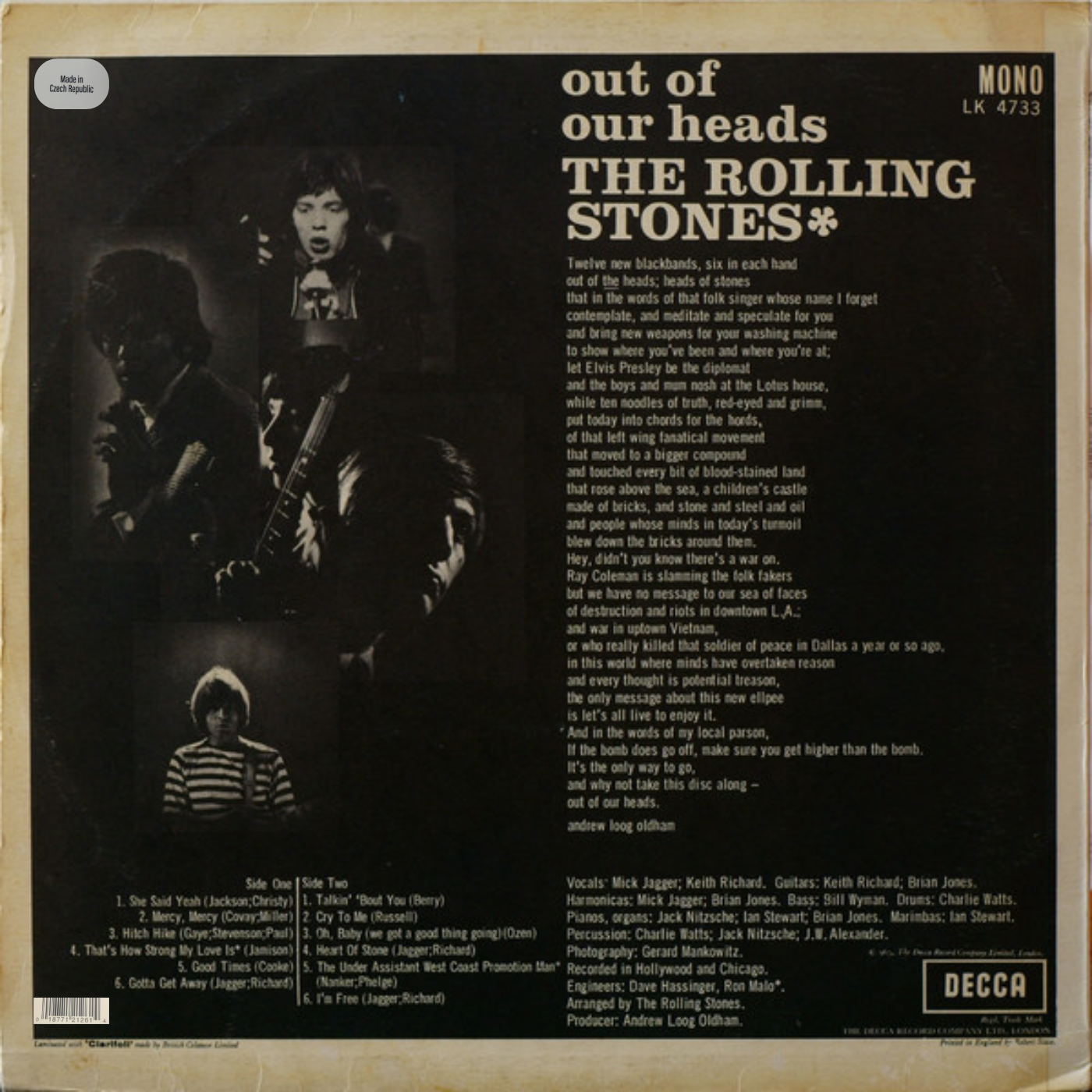 LP The Rolling Stones - Out Of Our Heads