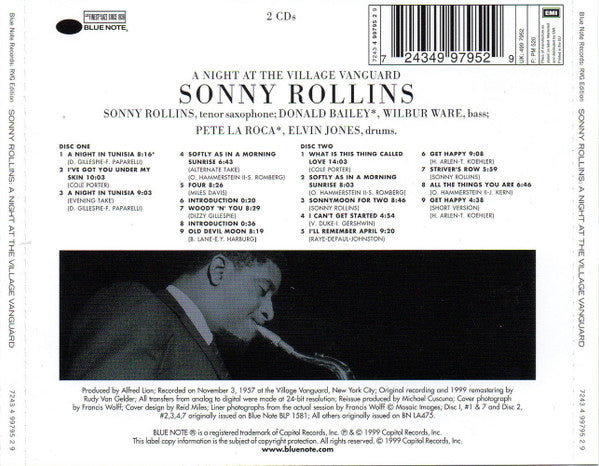 CD Sonny Rollins - A Night At The Village Vanguard