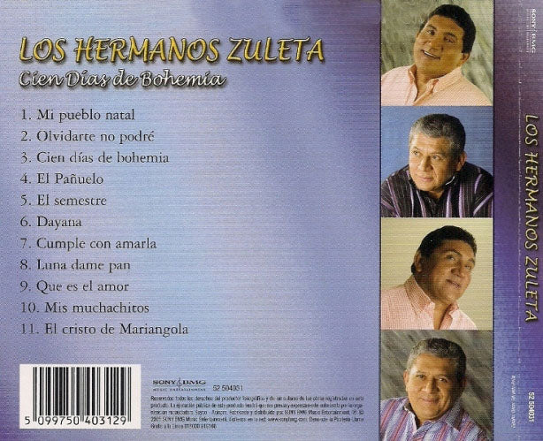 CD Los Hermanos Zuleta - Cien Años De Bohemia