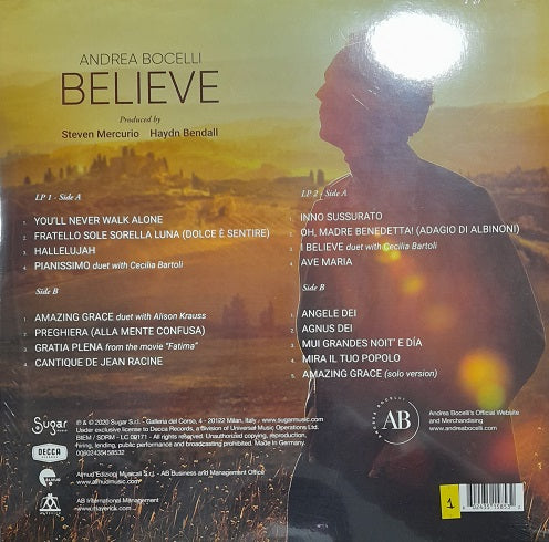 LP X2 Andrea Bocelli – Believe
