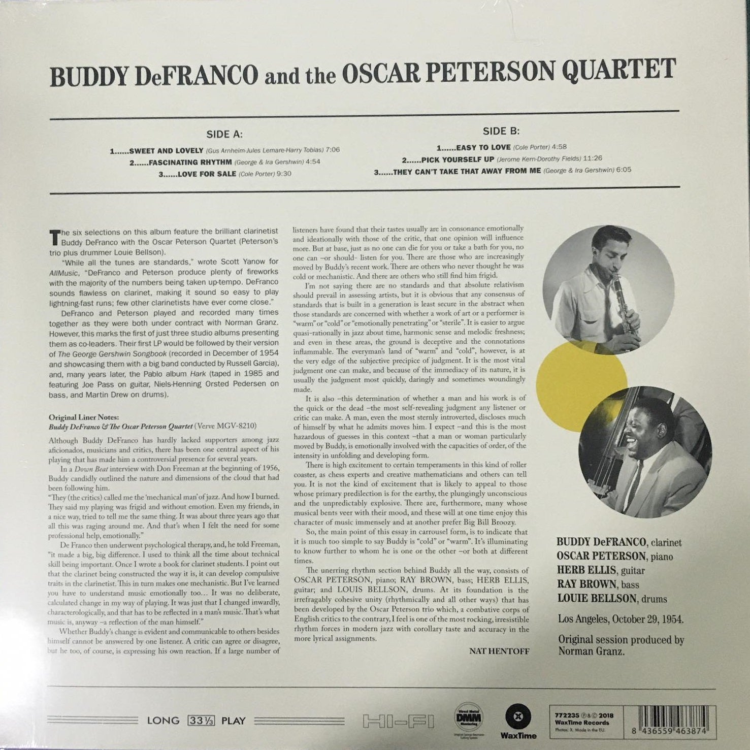 LP  Buddy DeFranco, The Oscar Peterson Quartet – Buddy De Franco And The Oscar Peterson Quartet