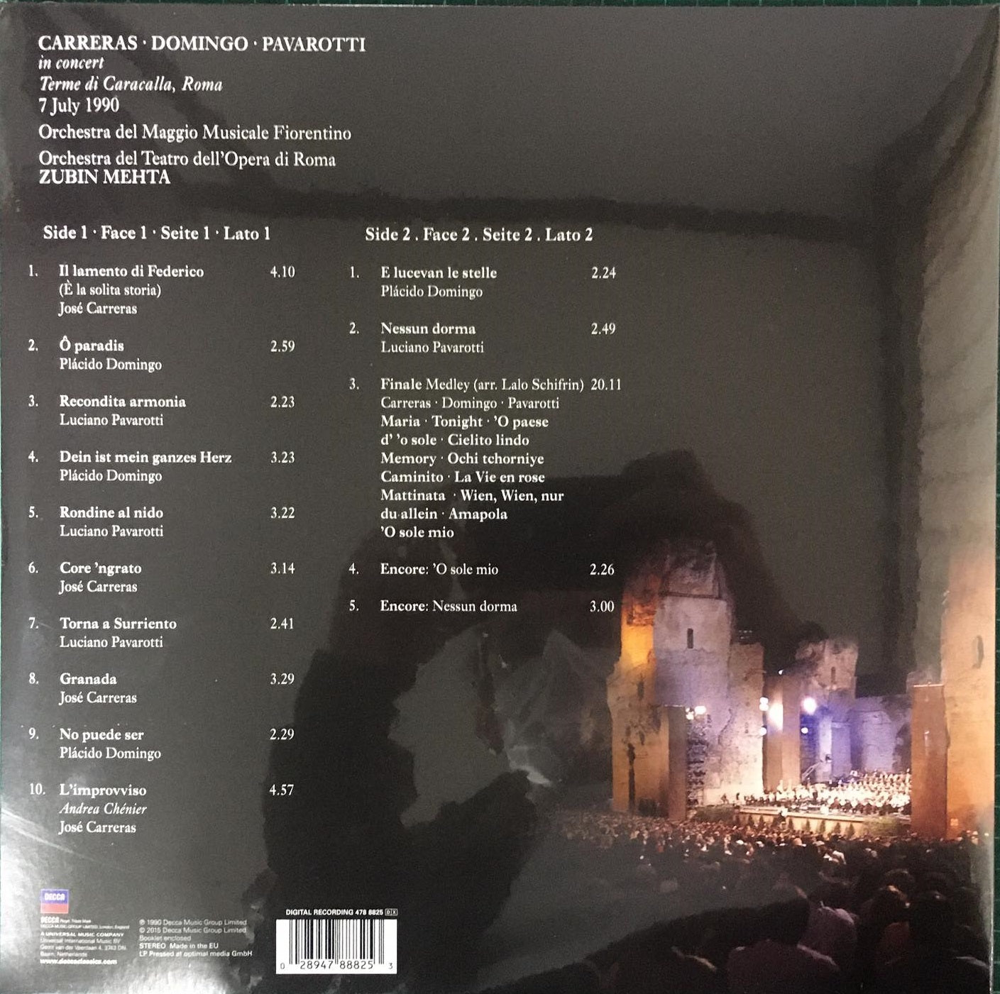 LP Carreras, Domingo, Pavarotti, Mehta – In Concert
