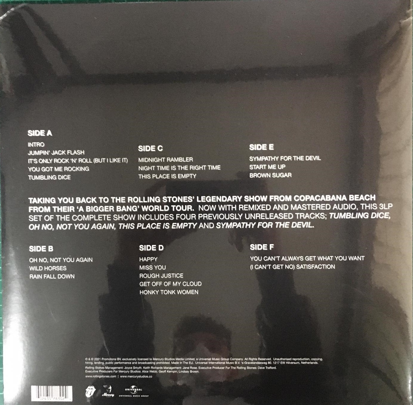 LP X3 The Rolling Stones – A Bigger Bang - Live On Copacabana Beach