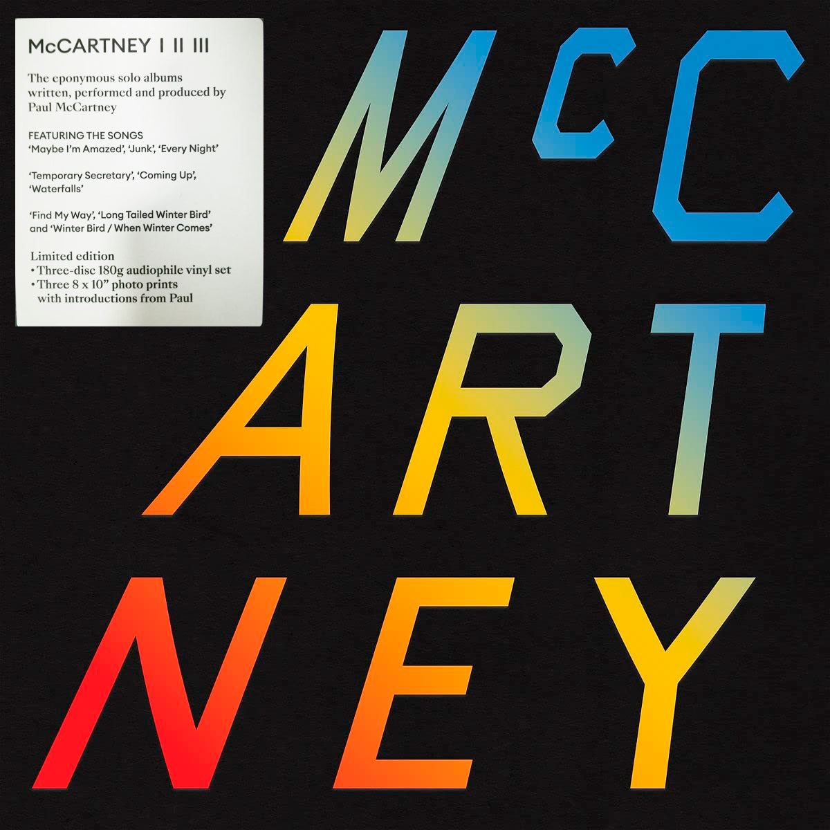 LP X3 Paul McCartney – McCartney I II III