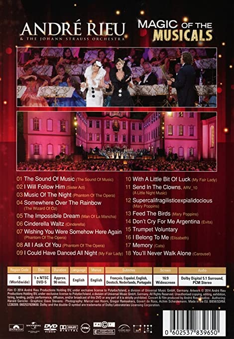DVD André Rieu ‎– Magic Of The Musicals