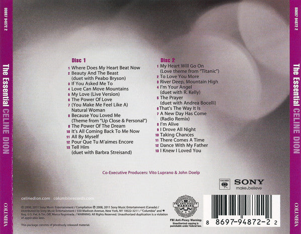 CD X2 Céline Dion ‎– The Essential Celine Dion