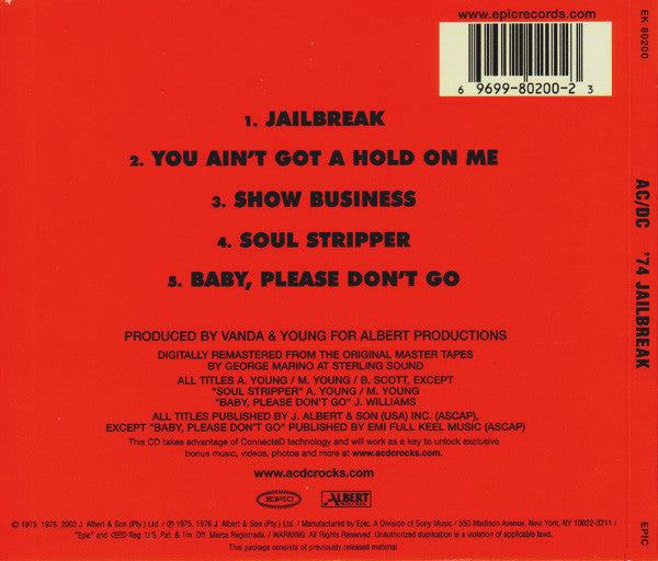 CD AC/DC ‎– '74 Jailbreak