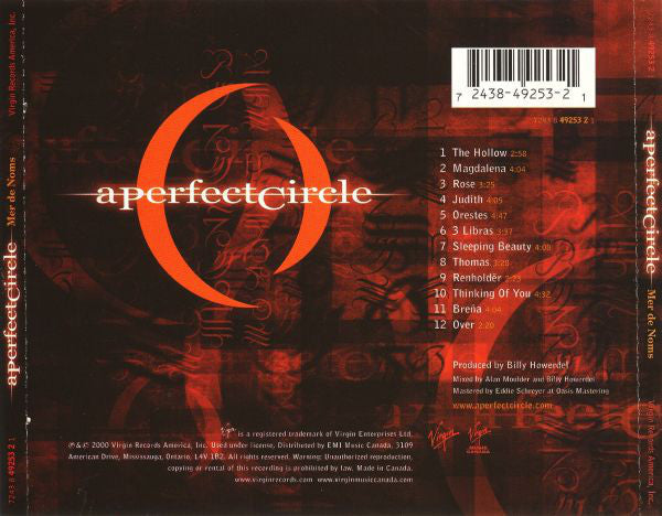 CD A Perfect Circle ‎– Mer De Noms