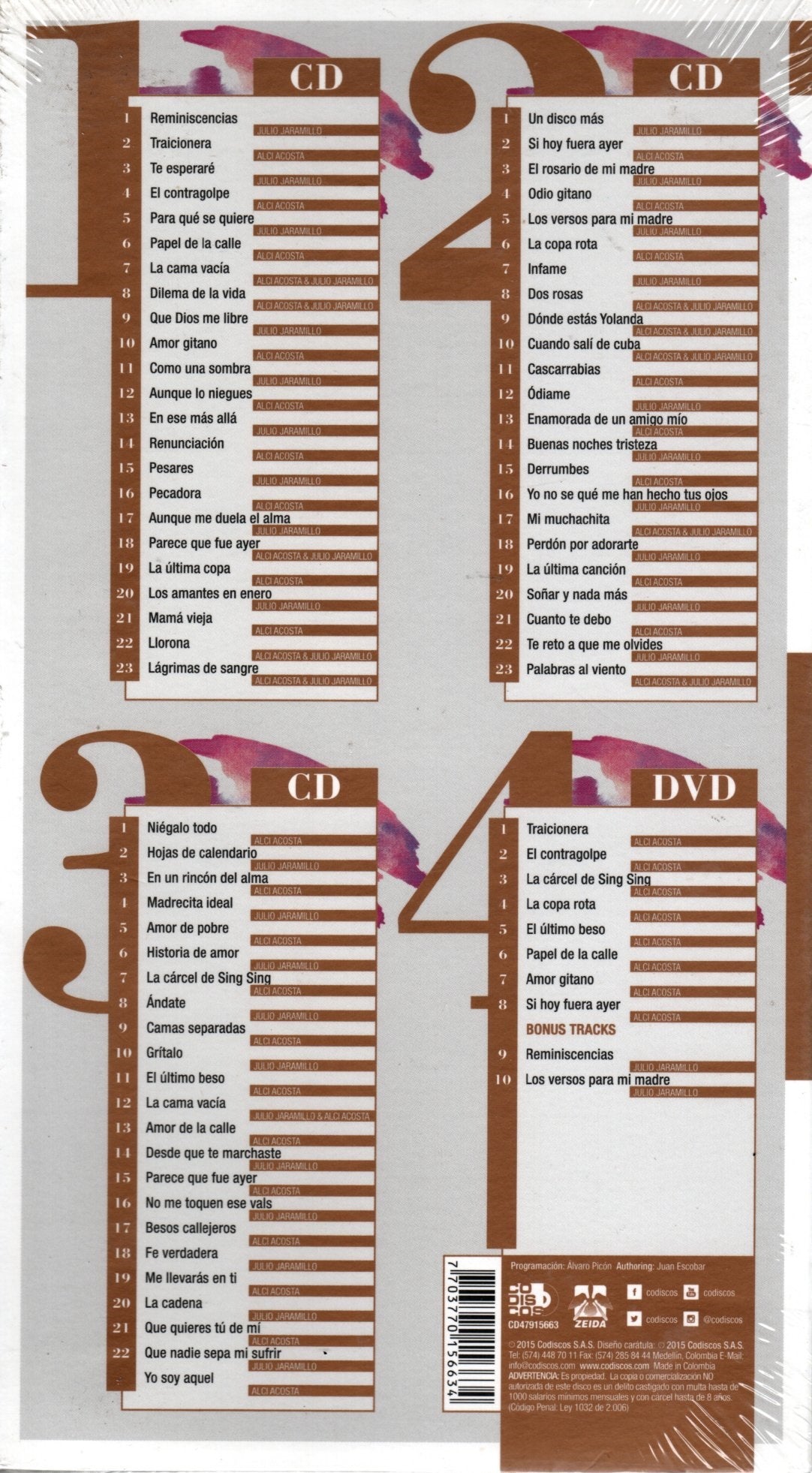 CD X3 + DVD Alci Acosta & Julio Jaramillo - Las Inolvidables
