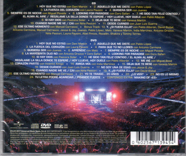 CD + DVD Alejandro Sanz ‎– +ES+ El Concierto