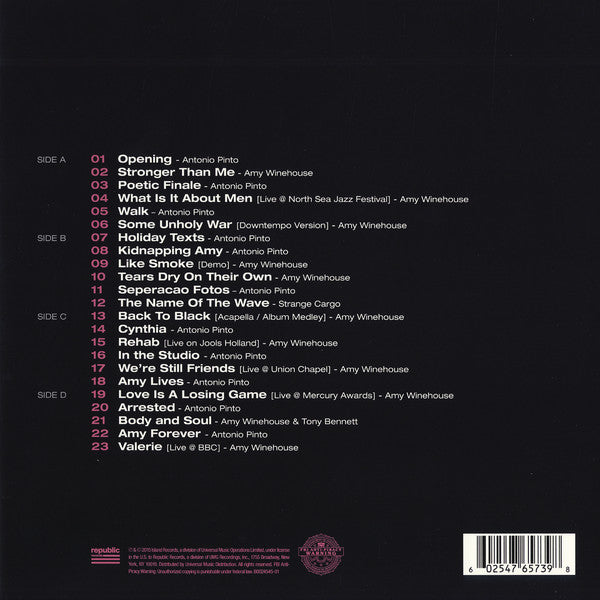 LP Amy Winehouse, Antonio Pinto ‎– Amy (The Original Soundtrack)