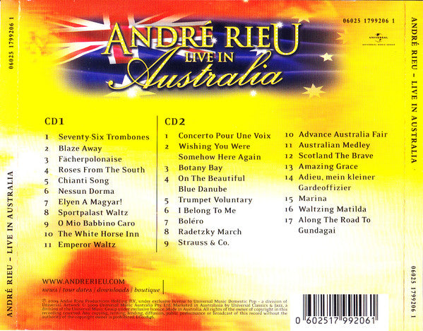 CDX2 André Rieu ‎– Live In Australia