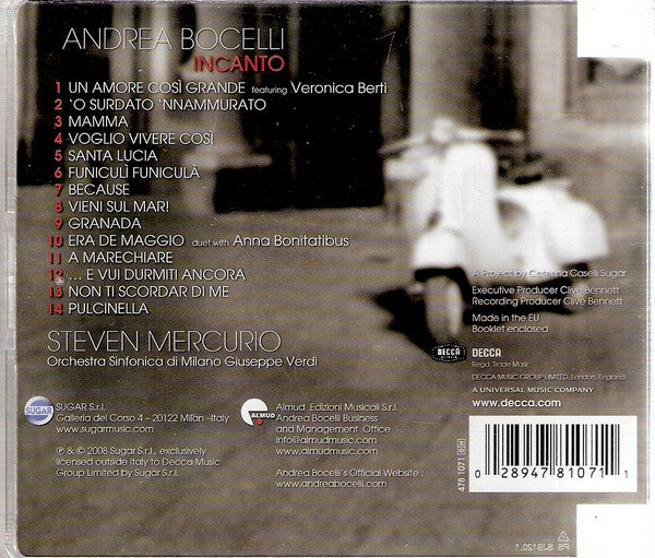 CD Andrea Bocelli ‎– Incanto