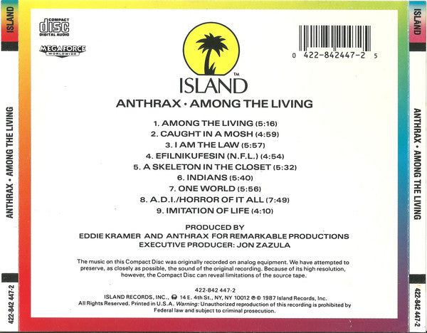 CD Anthrax – Among The Living
