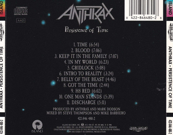 CD Anthrax – Persistence Of Time