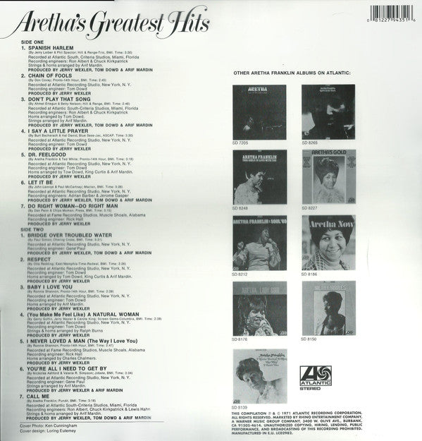 LP Aretha Franklin ‎– Aretha's Greatest Hits