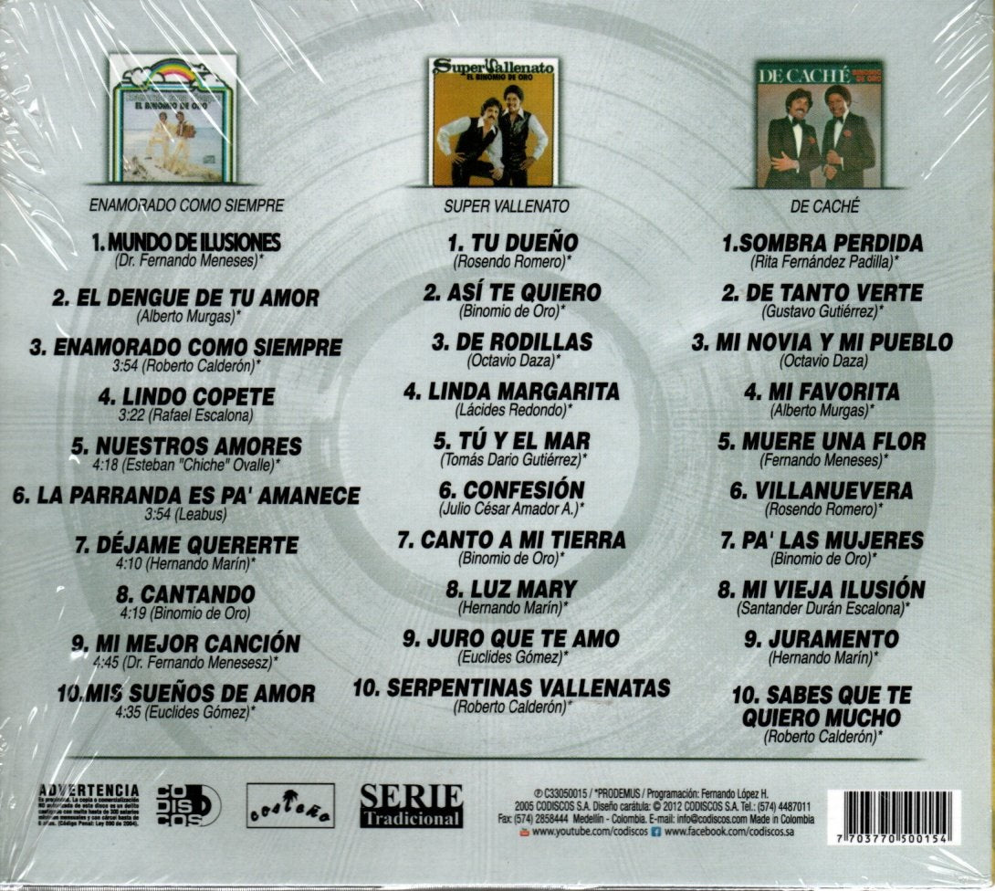 CD X3 Binomio De Oro - Serie Tradicional Vol 2