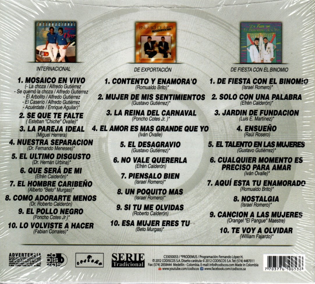 CD X3 Binomio De Oro - Serie Tradicional Vol 6