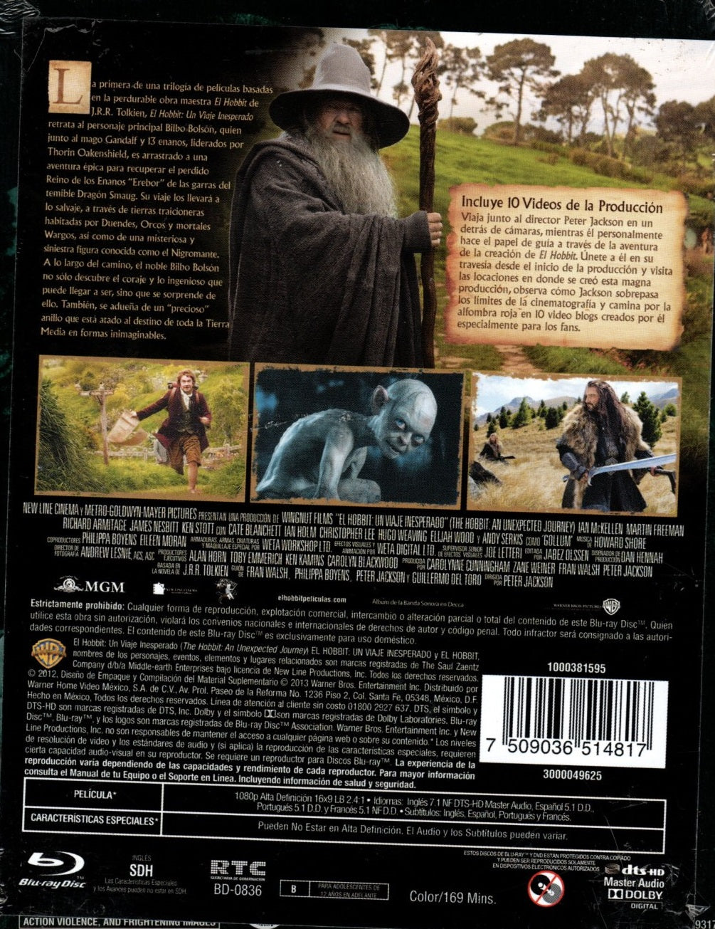 Blu-Ray + DVD El Hobbit - An unexpected journey