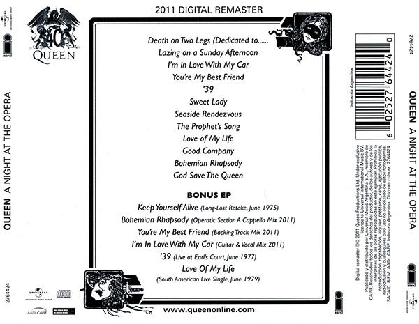 CDX2 Queen‎ - A Night At The Opera
