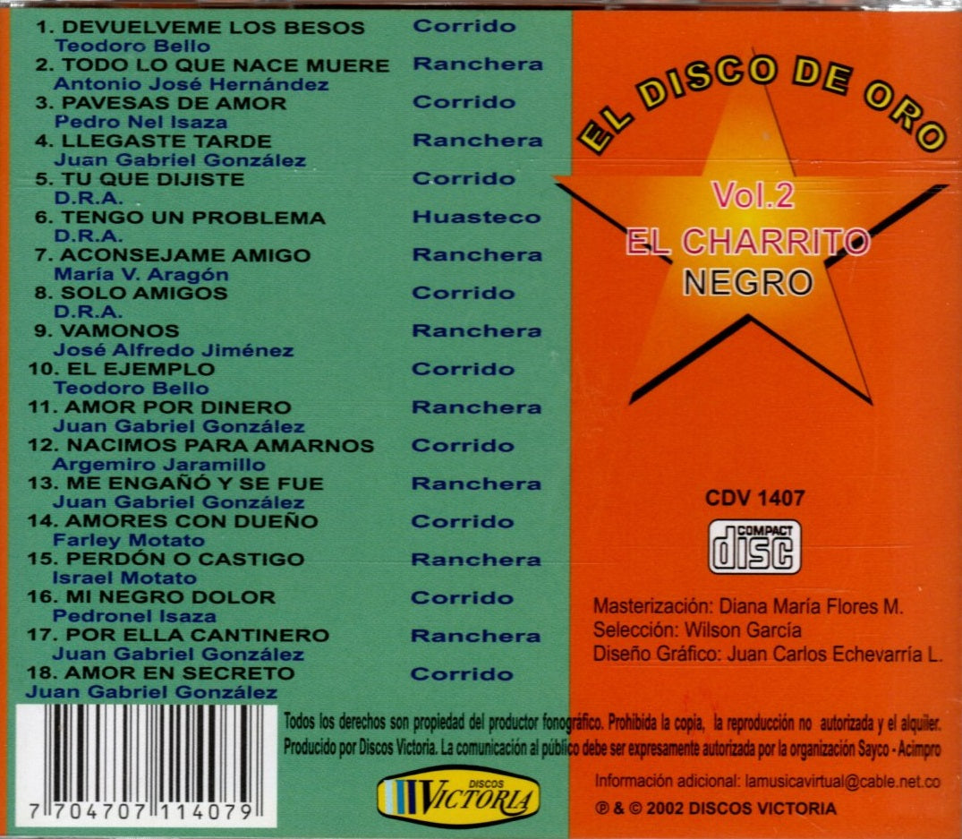 CD El Charrito Negro - El Disco De Oro Vol 2