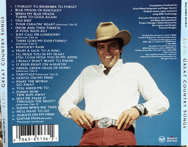 CD Elvis ‎– Great Country Songs