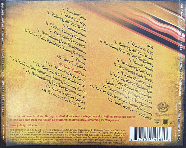 CD  Judas Priest – Screaming For Vengeance