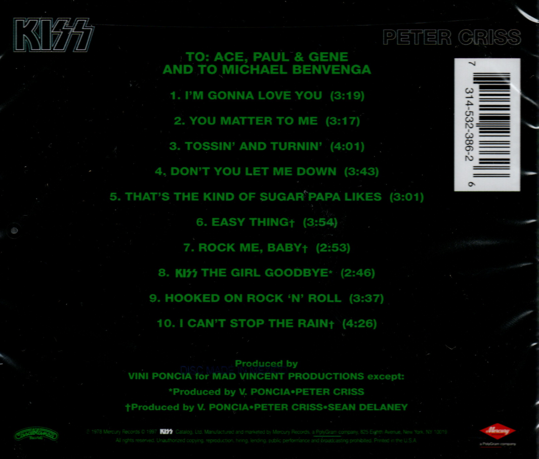 CD KISS ‎– Peter Criss