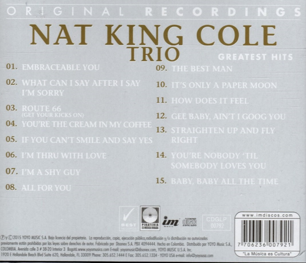 CD Nat King Cole Trio - Greatest Hits