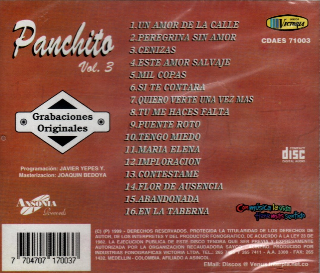 CD Panchito - Grabaciones Originales Vol.3