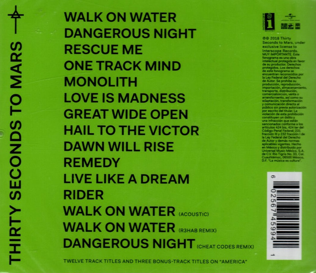 CD Thirty Seconds To Mars ‎– America