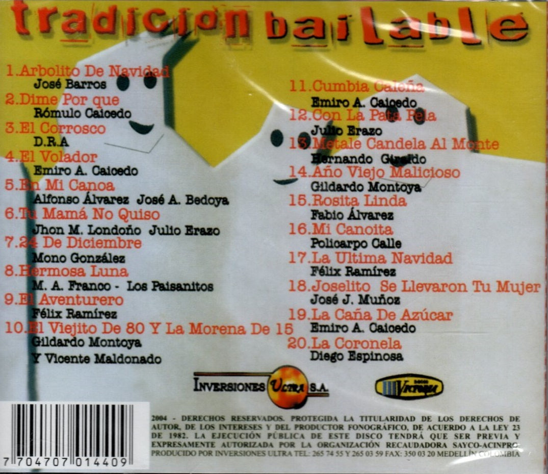 CD Tradición Bailable - Victoria ( 24 Diciembre - Arbolito De Navidad - Versiones originales )