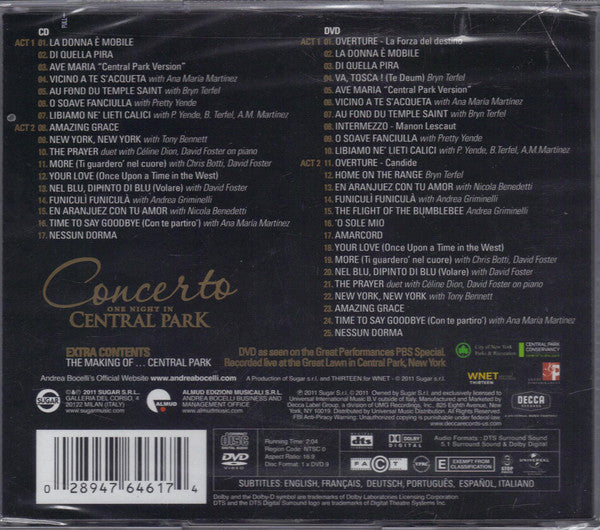 CD+DVD Andrea Bocelli - One Night in Central Park