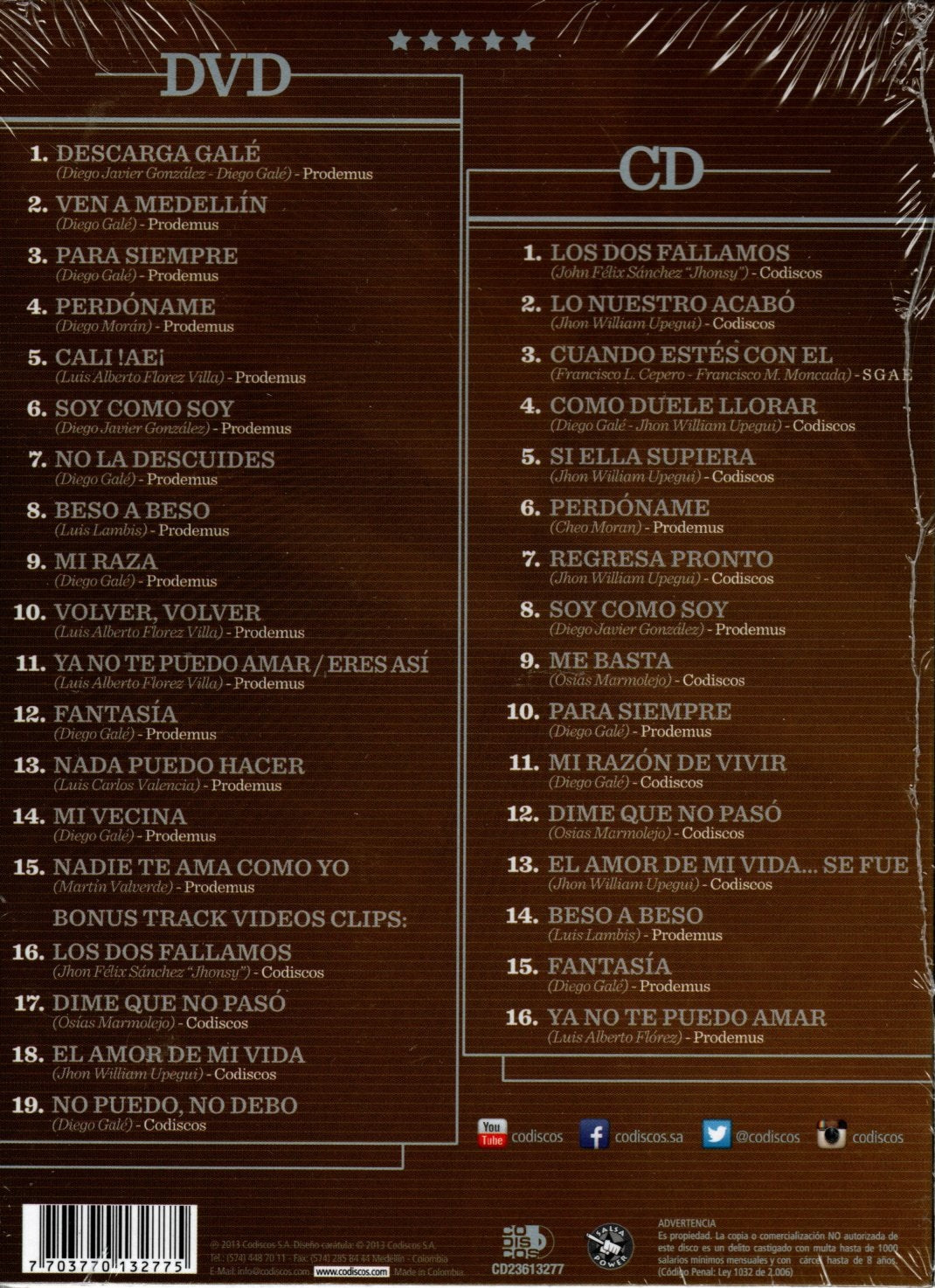 CD+DVD Grupo Galé - Serie Platino