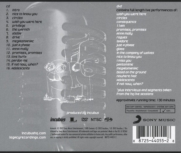 CD +DVD  Incubus – HQ Live